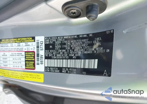 2011 Toyota Sienna Le V6 from USA, damaged, VIN 5TDKK3DC6BS107305